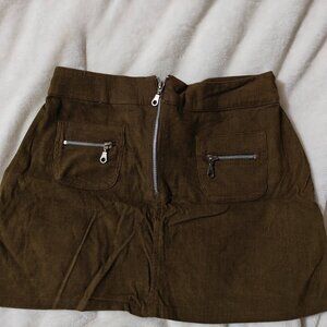 Restricted Blues Woman's Corduroy Mini Skirt with Front Zipper Size L